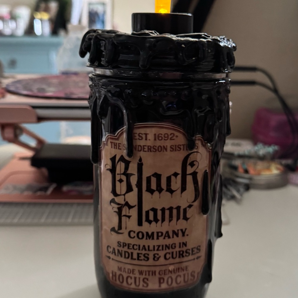 3D Epoxy Halloween theme Black Candle Mason jar cup and pen set